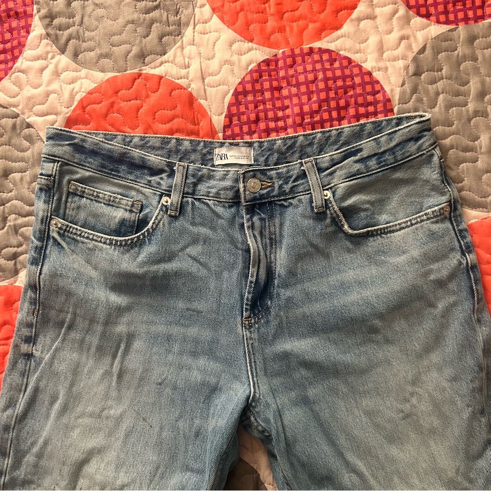 Zara Light Wash Straight Leg Jeans